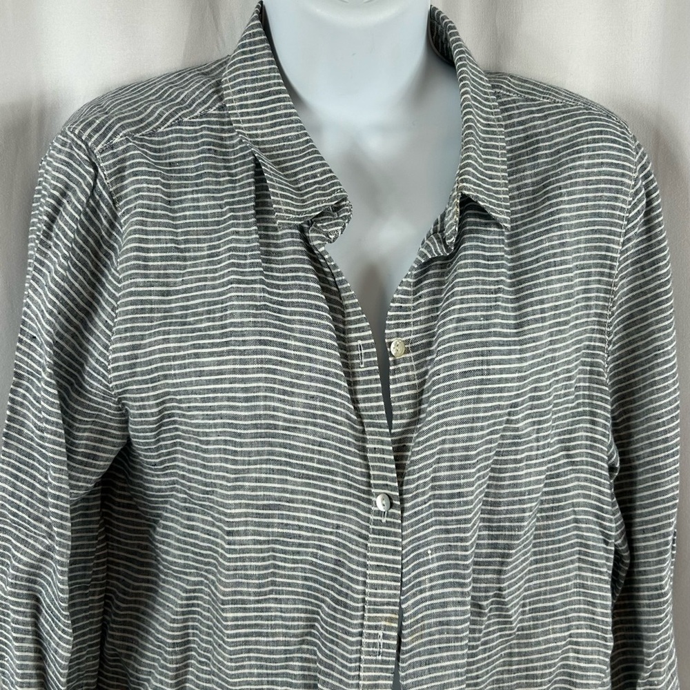 Artisan Ny Striped Button Front Collared Shirt Dr… - image 3